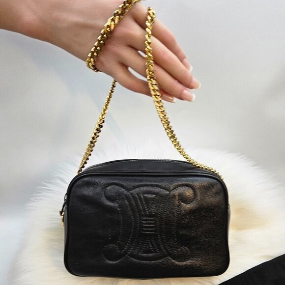 Céline Embroidered Triomphe Leather Crossbody Bag - Picture 5 of 17